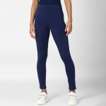Forever 21 Women Navy Blue Solid Legging