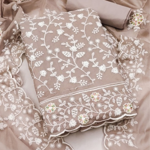 Floral Embroidered Unstitched Dress Material