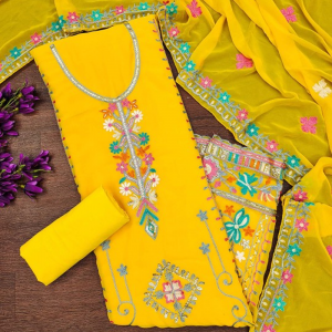 Embroidered Unstitched Dress Material